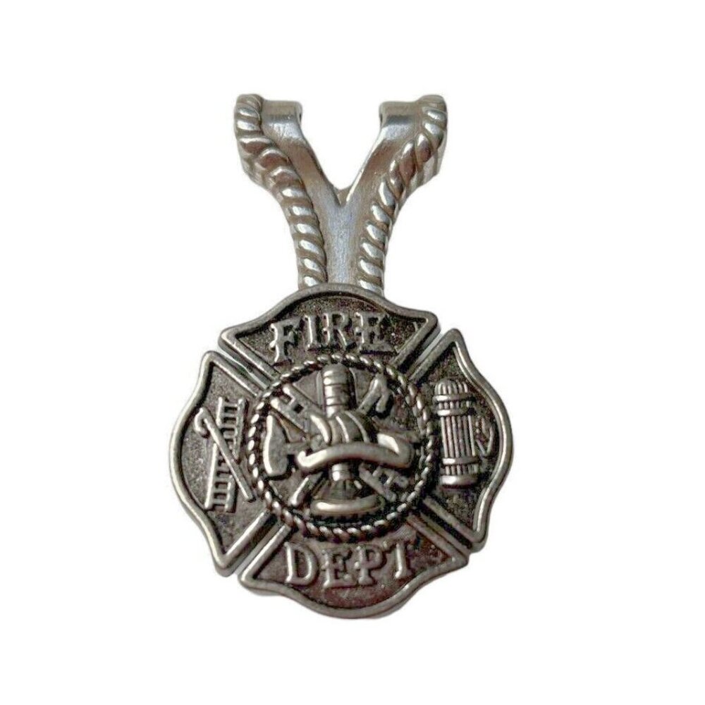 Silver Firefighter First Responder Maltese Cross Concho Necklace Pendant NWOT